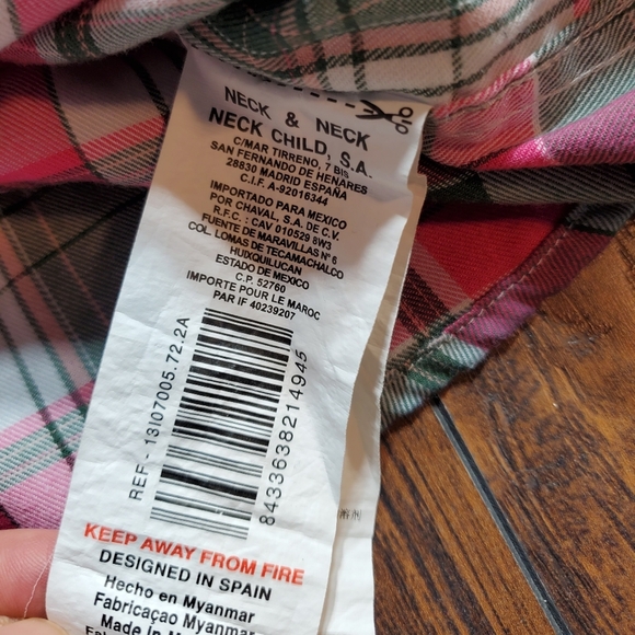 Neck & Neck set of 3 button down shirt sz 2T Pink, White, and Green plaid - Picture 10 of 16
